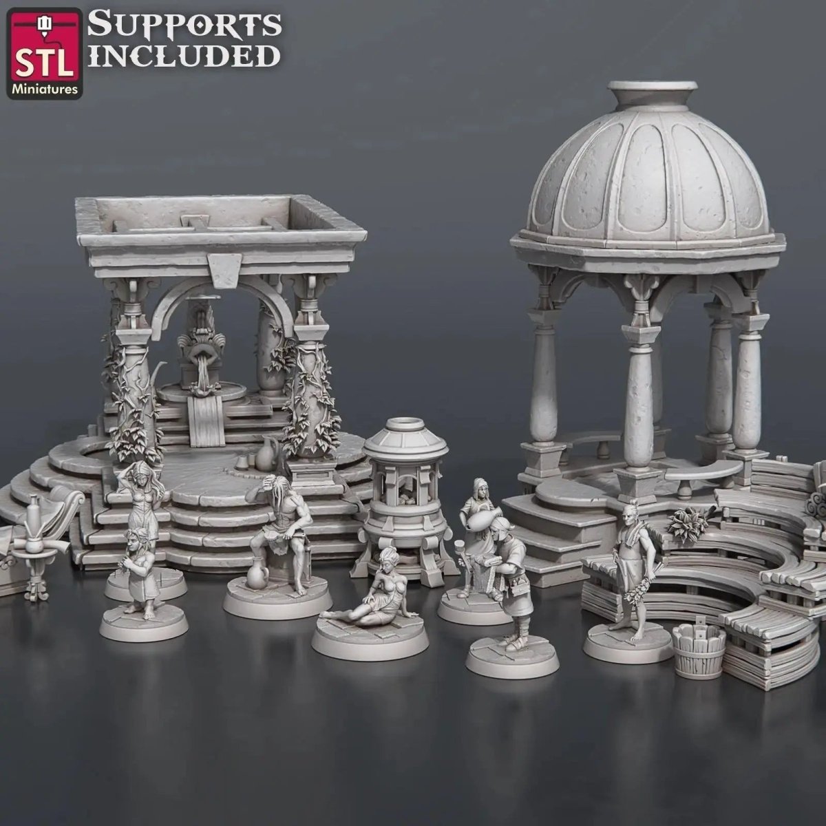 Bath House | DnD Scenery | Pathfinder Scenery - HamsterFoundry - STL Miniatures