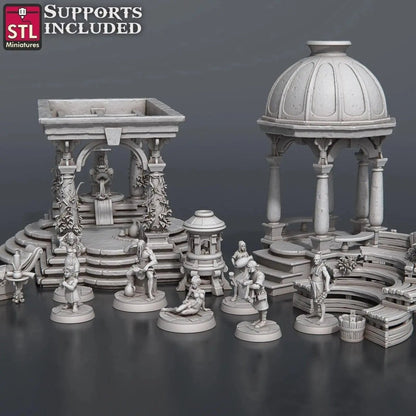 Bath House | DnD Scenery | Pathfinder Scenery - HamsterFoundry - STL Miniatures