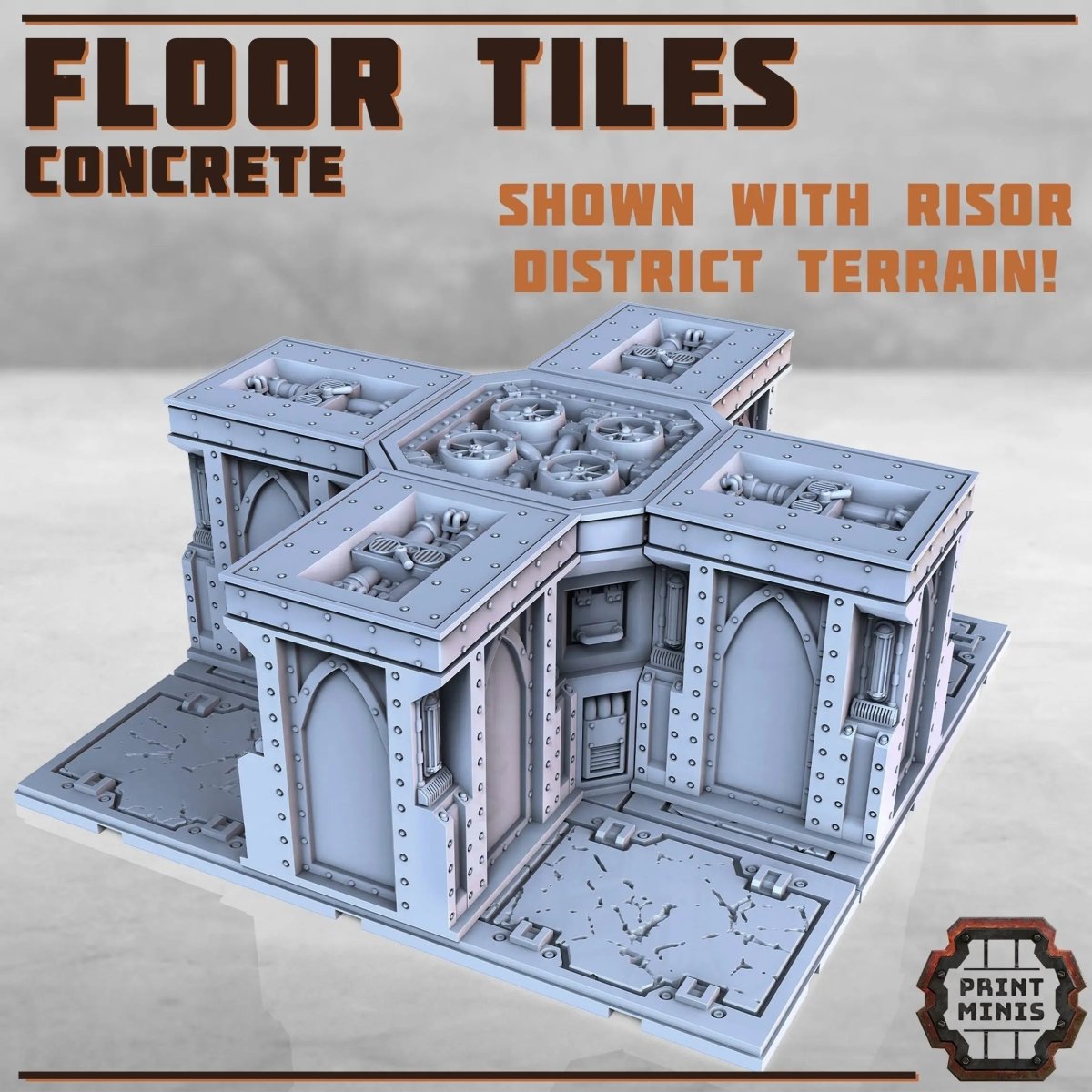 Concrete Floor Tiles - HamsterFoundry - Print Minis