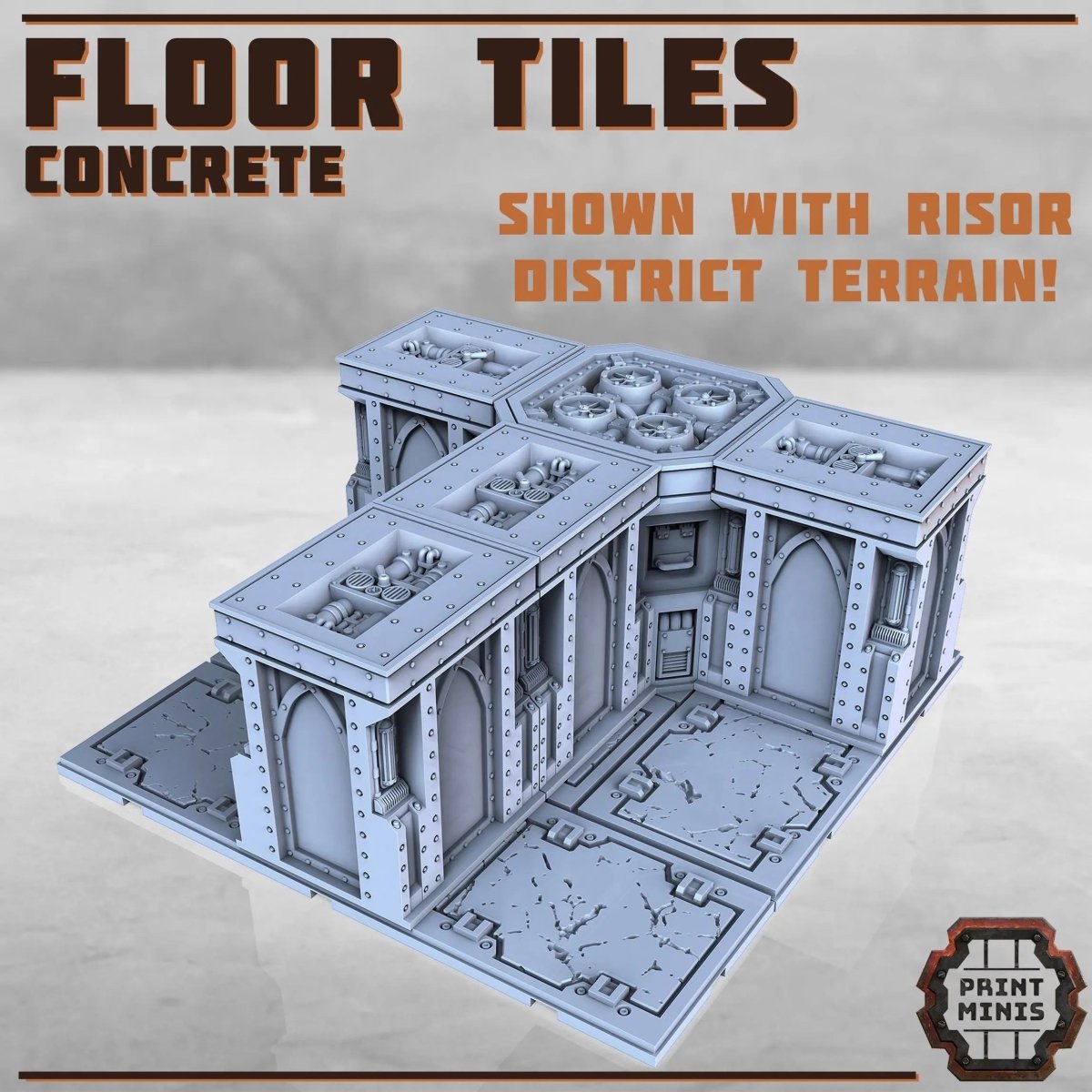 Concrete Floor Tiles - HamsterFoundry - Print Minis