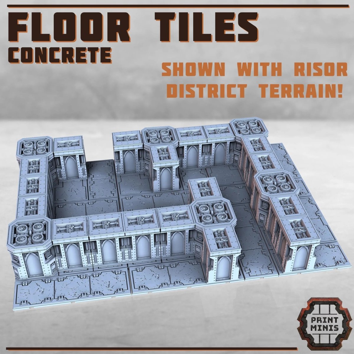 Concrete Floor Tiles - HamsterFoundry - Print Minis