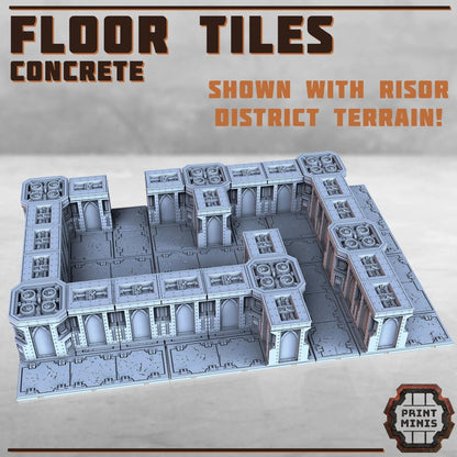 Concrete Floor Tiles - HamsterFoundry - Print Minis