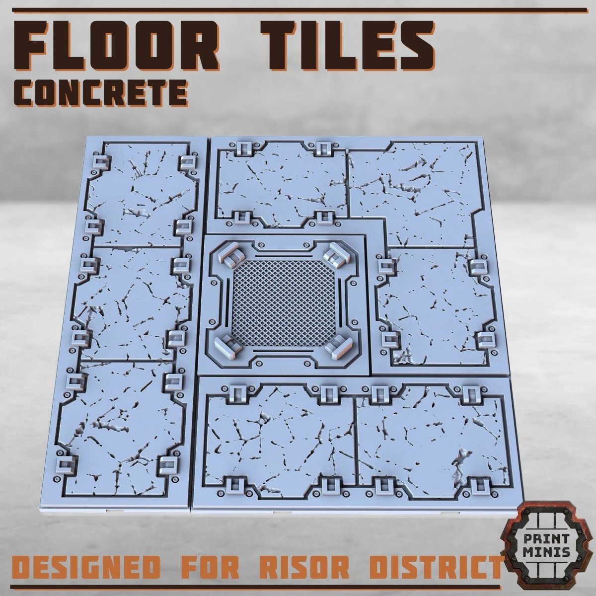 Concrete Floor Tiles - HamsterFoundry - Print Minis