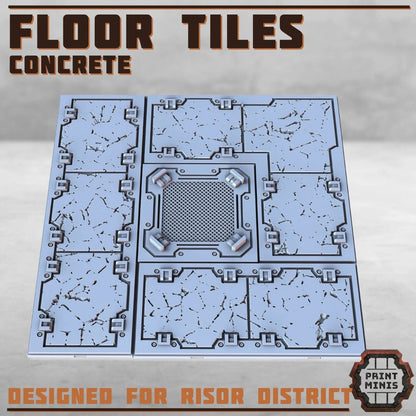 Concrete Floor Tiles - HamsterFoundry - Print Minis