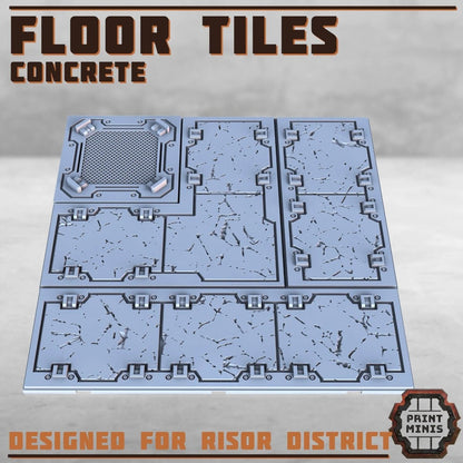 Concrete Floor Tiles - HamsterFoundry - Print Minis