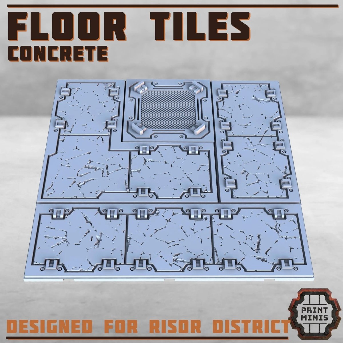 Concrete Floor Tiles - HamsterFoundry - Print Minis