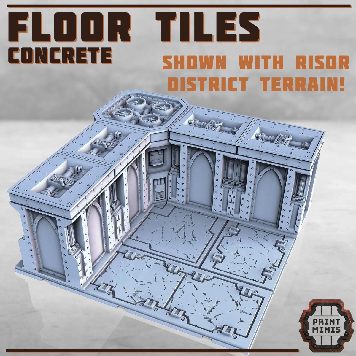 Concrete Floor Tiles - HamsterFoundry - Print Minis