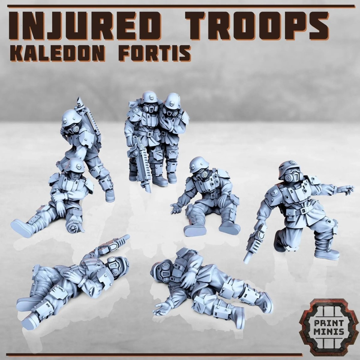 Kaledon Fortis - Injured Soldiers Bundle - HamsterFoundry - Print Minis
