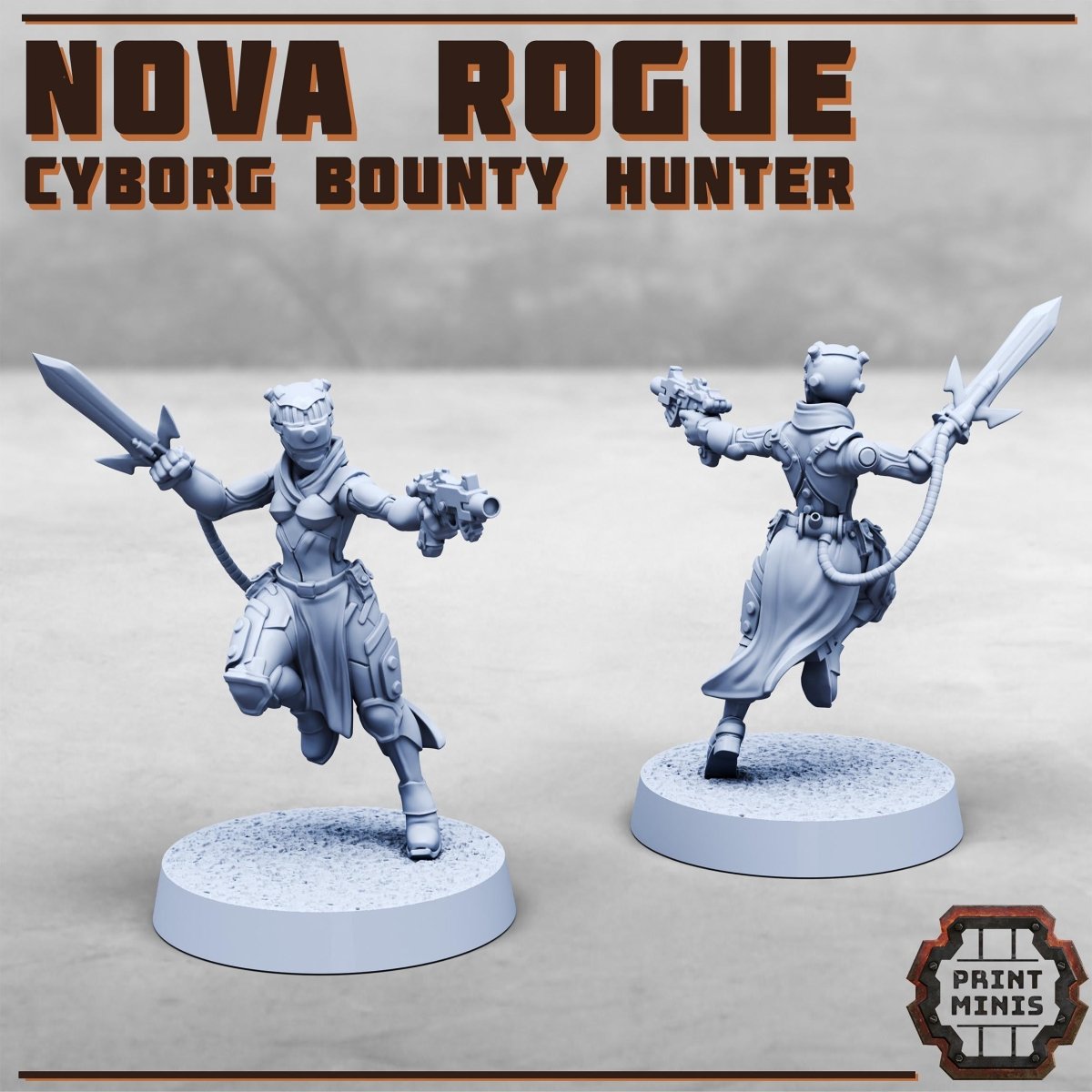 Nova Rogue - Cyborg Bounty Hunter - HamsterFoundry - Print Minis